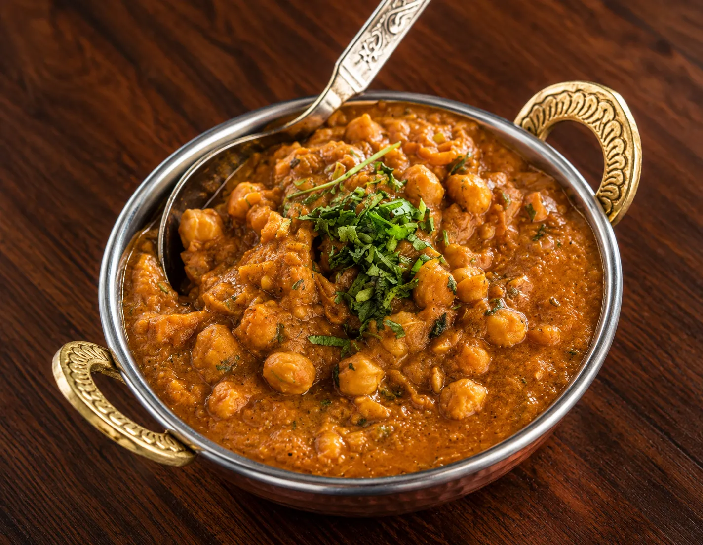 North Indian curry and rice plated at Tamarind East Indian Restaurant Calgary NW
